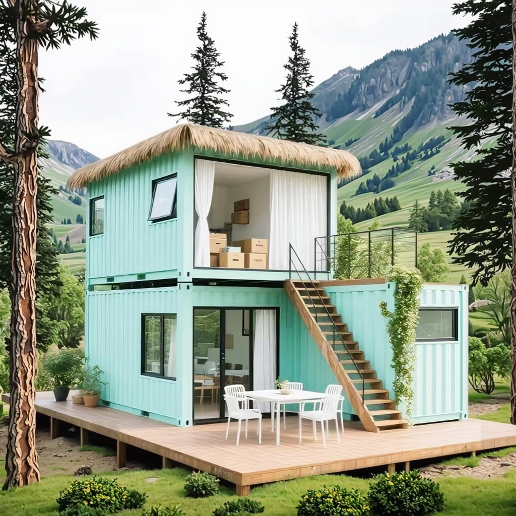 Modified Shipping Container House Wooden Steel Sandwich Panel Material for Office School Hotel Living Room Bedroom Use