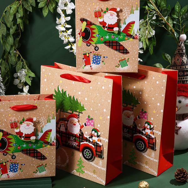 presente amigável Tote Bags 30g/PCS do Natal de Eco do cartão 250g branco