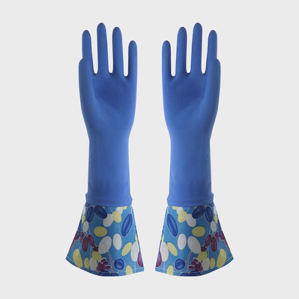 Das luvas de borracha longas extra da luva de Flocklined o látex natural durável Waterproof