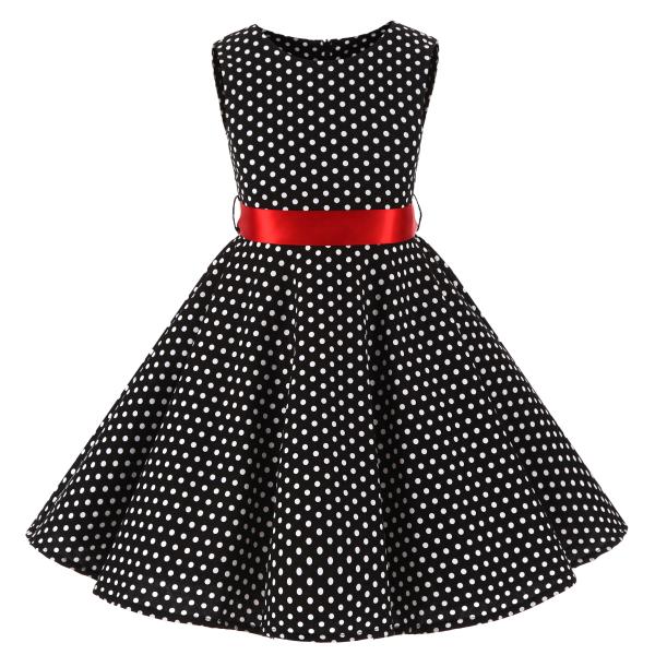 Polka Dot Flower Show Skirt Retro Cotton Kids Clothing