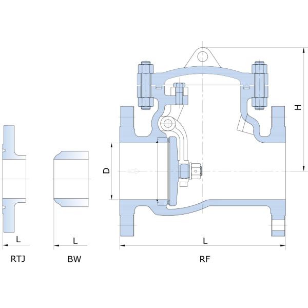 Вертикальный дюйм Dn200 задерживающих клапанов 8 качания API6D Wcb скважина стали углерода 300 Lb полная