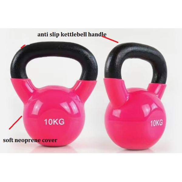 Colorful Cast Iron Kettlebell Neoprene Dipping for Custom Logo Gym Equipment in Purple