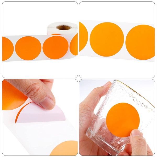 Round Printed Logo Thermal Shipping Label Adhesive Waterproof