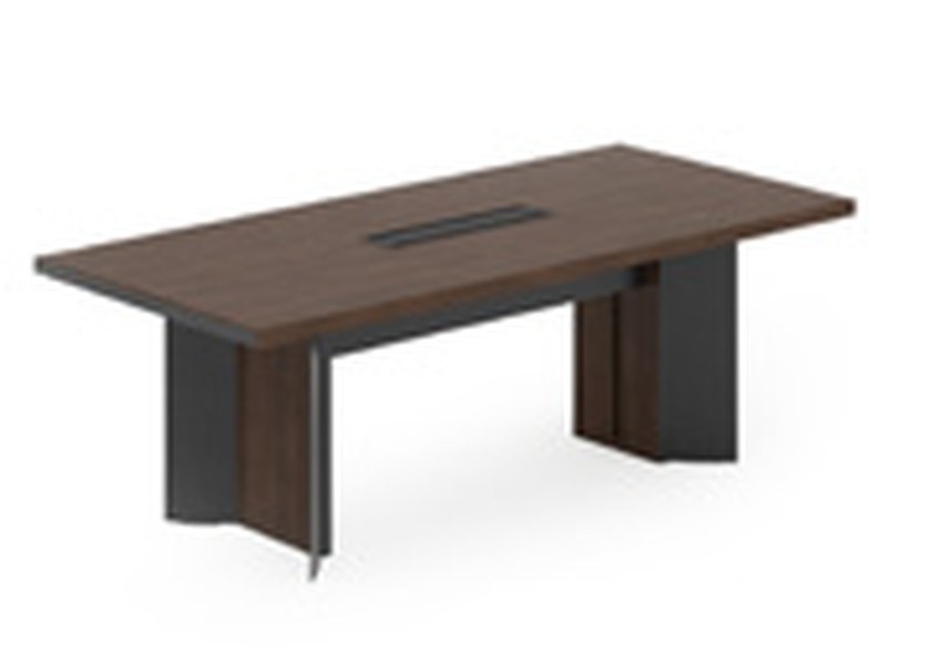 Larry Conference Table with L-shape Structure and Modern Retro Styling in Multiple Sizes