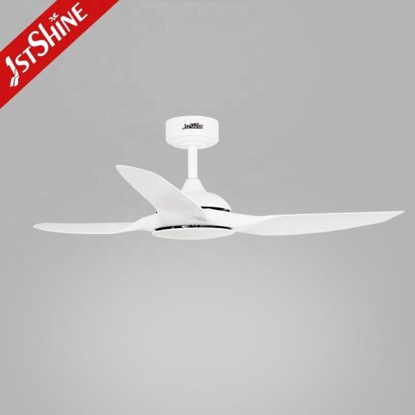 Ventilador de teto de controle remoto inteligente de 52 polegadas lâminas de plástico branco para casa moderna inteligente