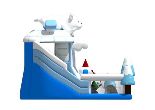 Toboggan gonflable commercial sur le thème des animaux de glace et de neige 8x8x5.7m