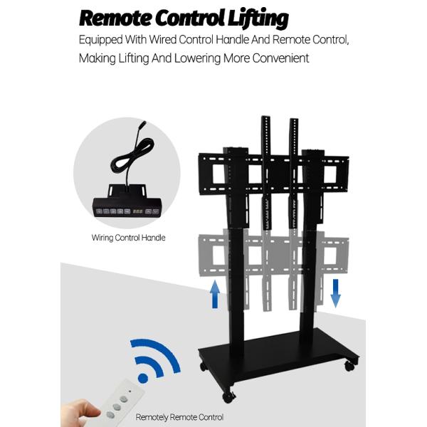 Adjustable Height TV Lift Stand Motorized Drop Mobile TV Stand 100lbs