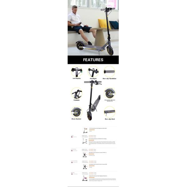 Two-wheel Scooter 8.5 Inch Road EU US Stock E Scooter Adults 30km/h Brushless Motor