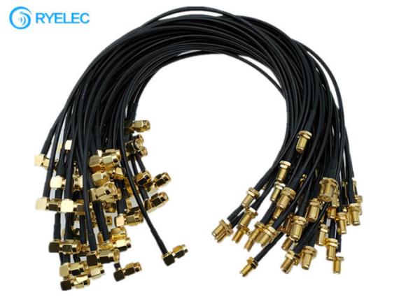SMA Straight Female To SMA Right Angle Rp Male RF RG174 Antenna Jumper Pigtail Cable