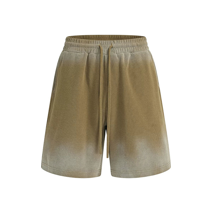 325GSM Airbrushed Waffle Knit Shorts Gradient 71% Cotton Blend Shorts Anti Pilling