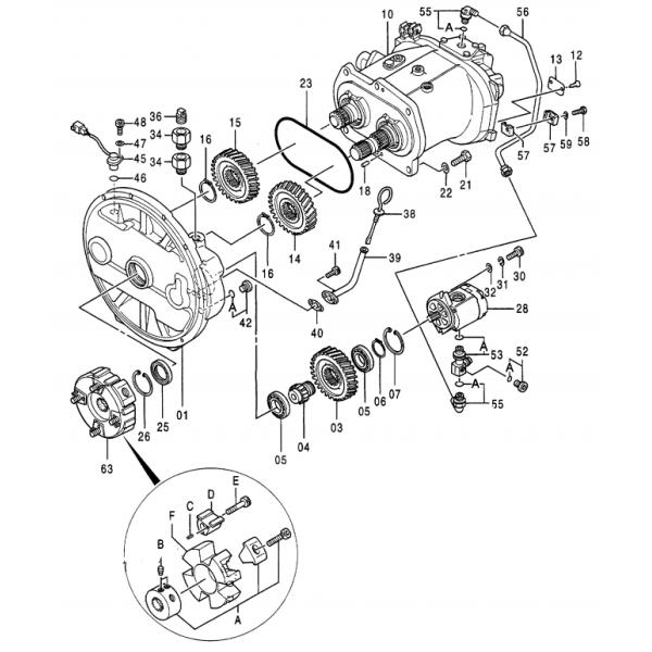 Насосы для экскаваторов Hitachi Hpv116 Части гидравлических насосов EX200-1 9118971 9133006