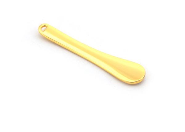 Custom Metal Die Casting Gold Plated Zinc Alloy Face Cream Makeup Spoon Stamping Etching