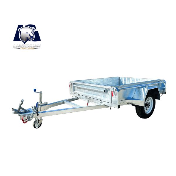 6x4 Single Axle Box Trailer with Hot-Dip Galvanized Silver Finish and 750kg ATM Tilt Feature
