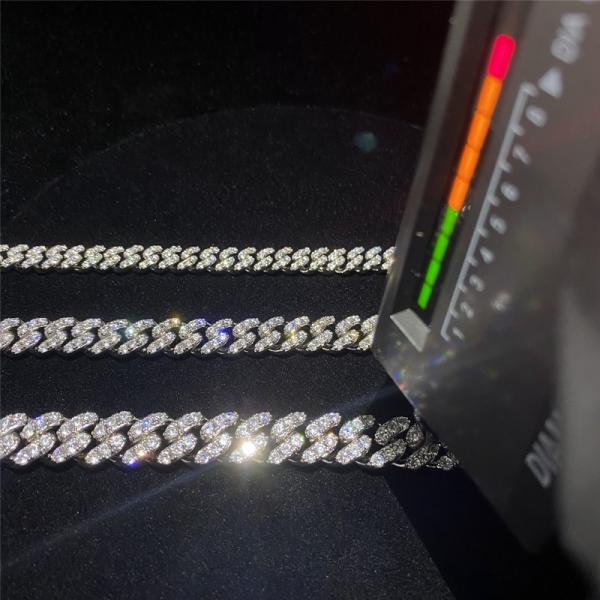 Хмель изготовленных на заказ ювелирных изделий цепного браслета связи Moissanite кубинських стерлинговый серебряный тазобедренный для женщин