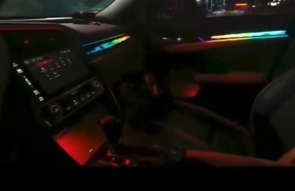 Ambient lights Rainbow symphony dynamic carbon fiber Ribbon style +saddle fiber  for Honda Civic(2016-2021)