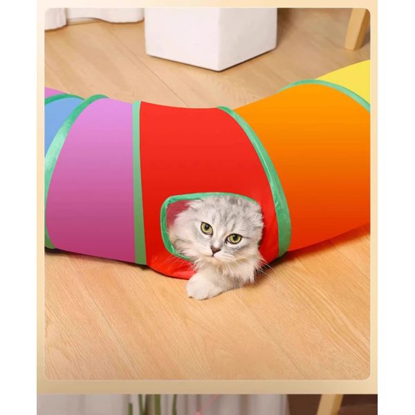 Foldable Cat Tunnel Toy Lightweight Self Entertainment Cat Play Tunnel Pet Toys