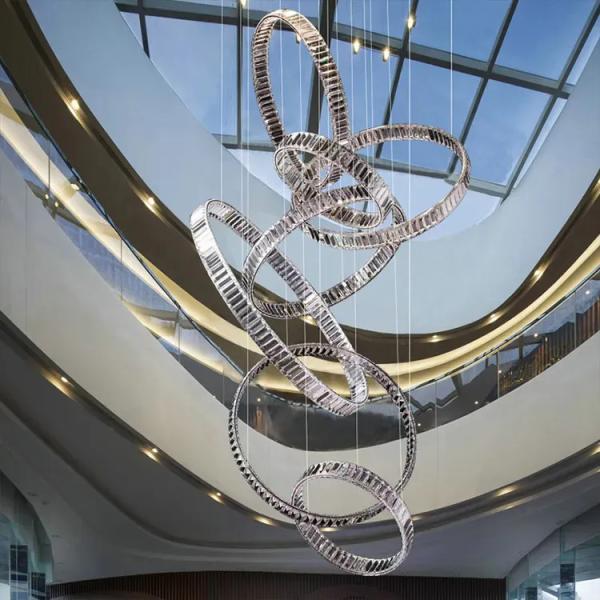 Hotel Lobby Staircase Lighting Chandelier K9 Chandelier 110V-240V