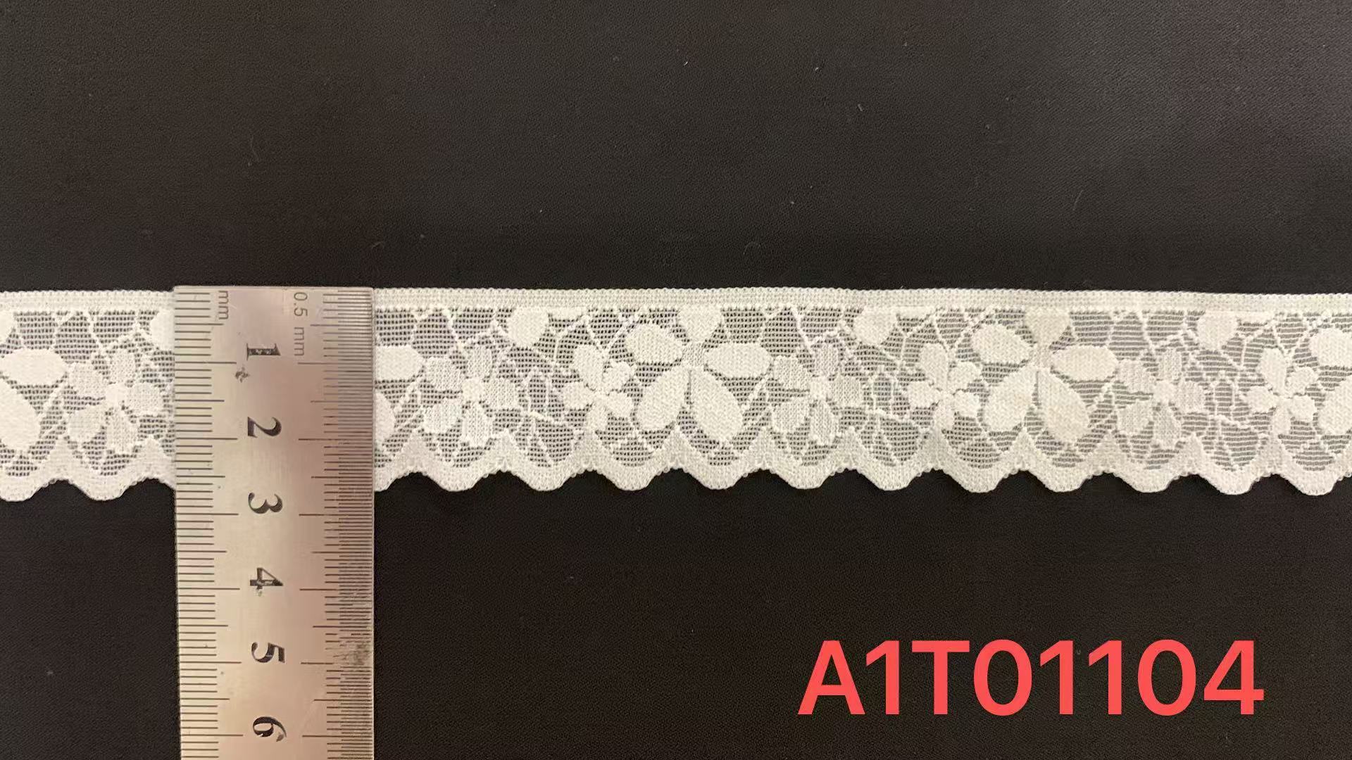2.2cm Width Vintage Floral Hollow Stretch Lace Trim with Scalloped Bottom Edge Custom Dyed for Wedding Dress and Lingerie