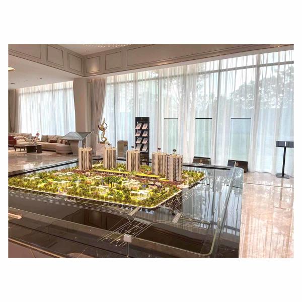 Contemporary Architectural Scale Model Illuminated Towers 1:150 Scale Model