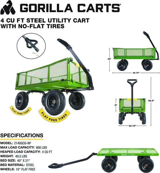 Outdoor Garden Heavy Duty Utility Portable Large Capacity Camping Collapsible Wagon Cart With All-Terrain Wheels