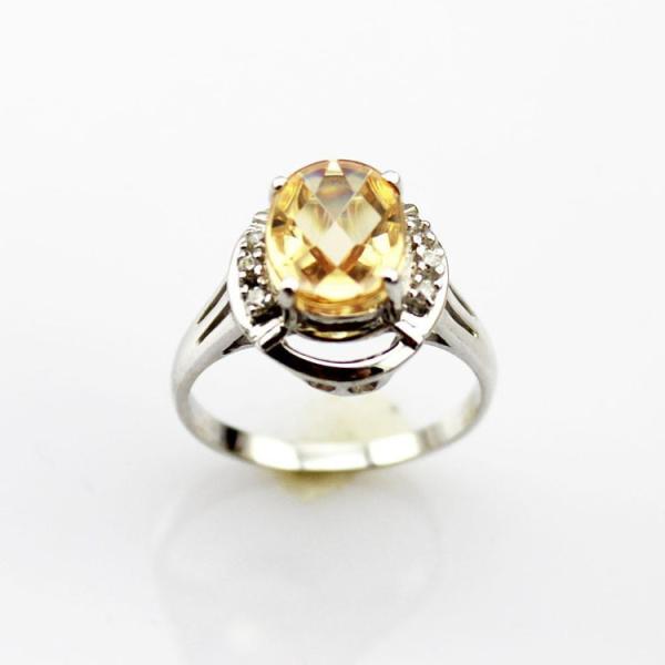 White Gold Plated 925 Silver Jewelry 8mmx10mm Oval Pink Cubic Zircon Ring(R0076)
