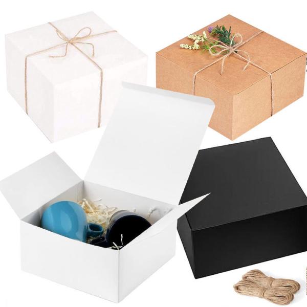 Matte Paperboard Boxes White Black  Square Gift Box Natural Rigid Packaging
