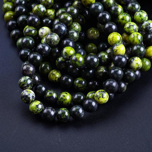 Serpentine Jade Round Bead Natural Crystal Gemstone Loose Bead Strands for DIY Jewelry Making