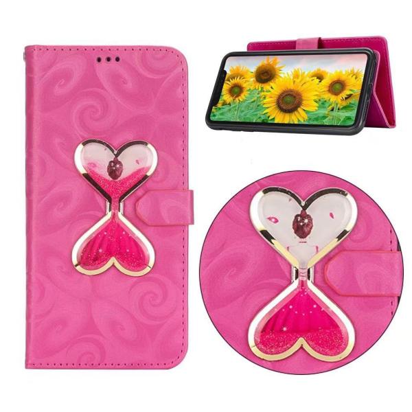 Iphone, Samsung flowing heart wallet leather case, Iphone Xs Max wallet leather case,Samsung wallet leather case