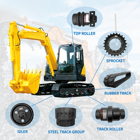 190mm Pitch Excavator Track Chain Group with Shoes For 20 Ton PC200 EX200 320 Parts