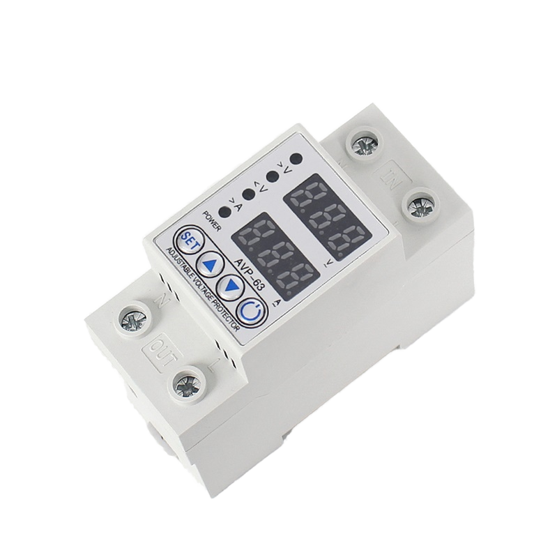 CNLonQcom Single-Phase AC 12~230V Adjustable 40/63/80A Voltage OUPA AVP Relay Under-Voltage Protection LED Digital Display PC