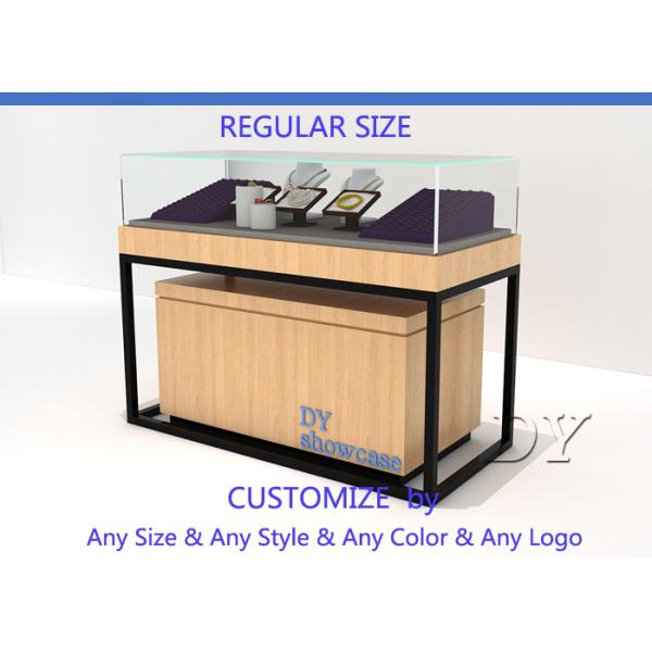 Luxury Veneer Stain Steel Jewelry Store Showcases With Large Storage