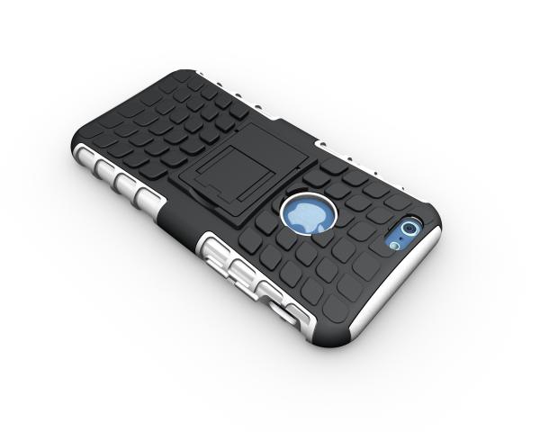 TPU+PC armor stand case for iPhone 6/6 Plus,unique design, White color, strong protection