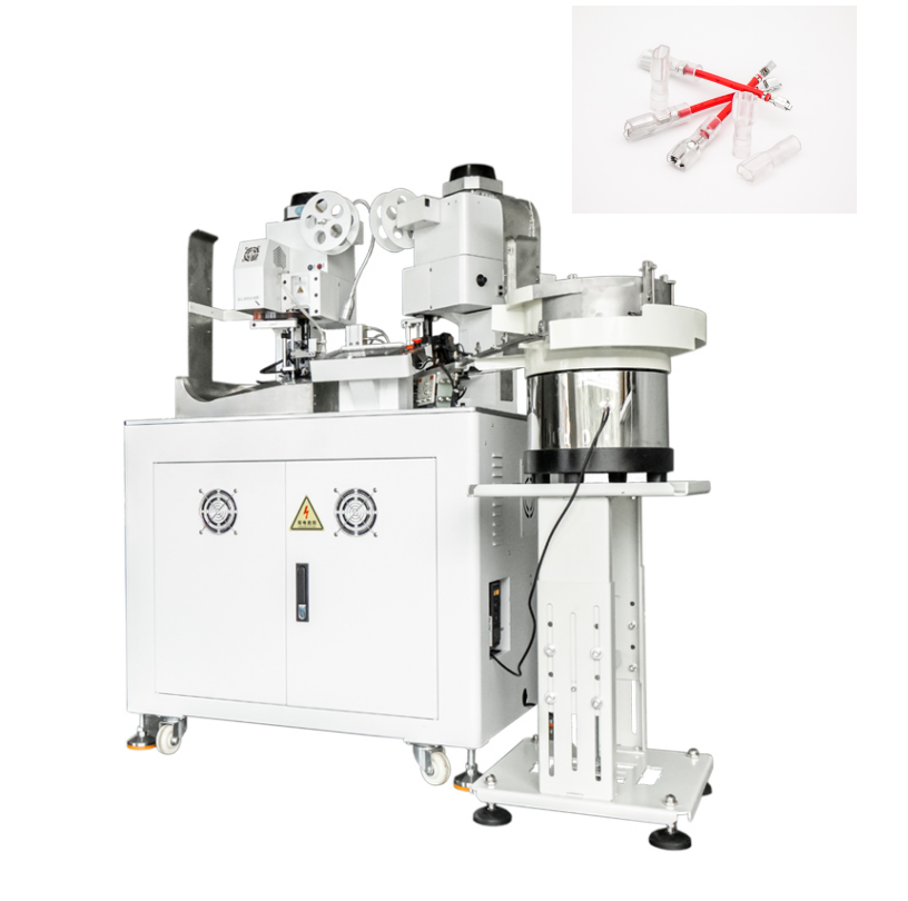 HR-602-1C Fully Automatic Double-Side Crimping & Cap Inserting Machine for 110/187/250 Caps