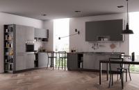 Armarios de cocina en forma de L de estilo industrial