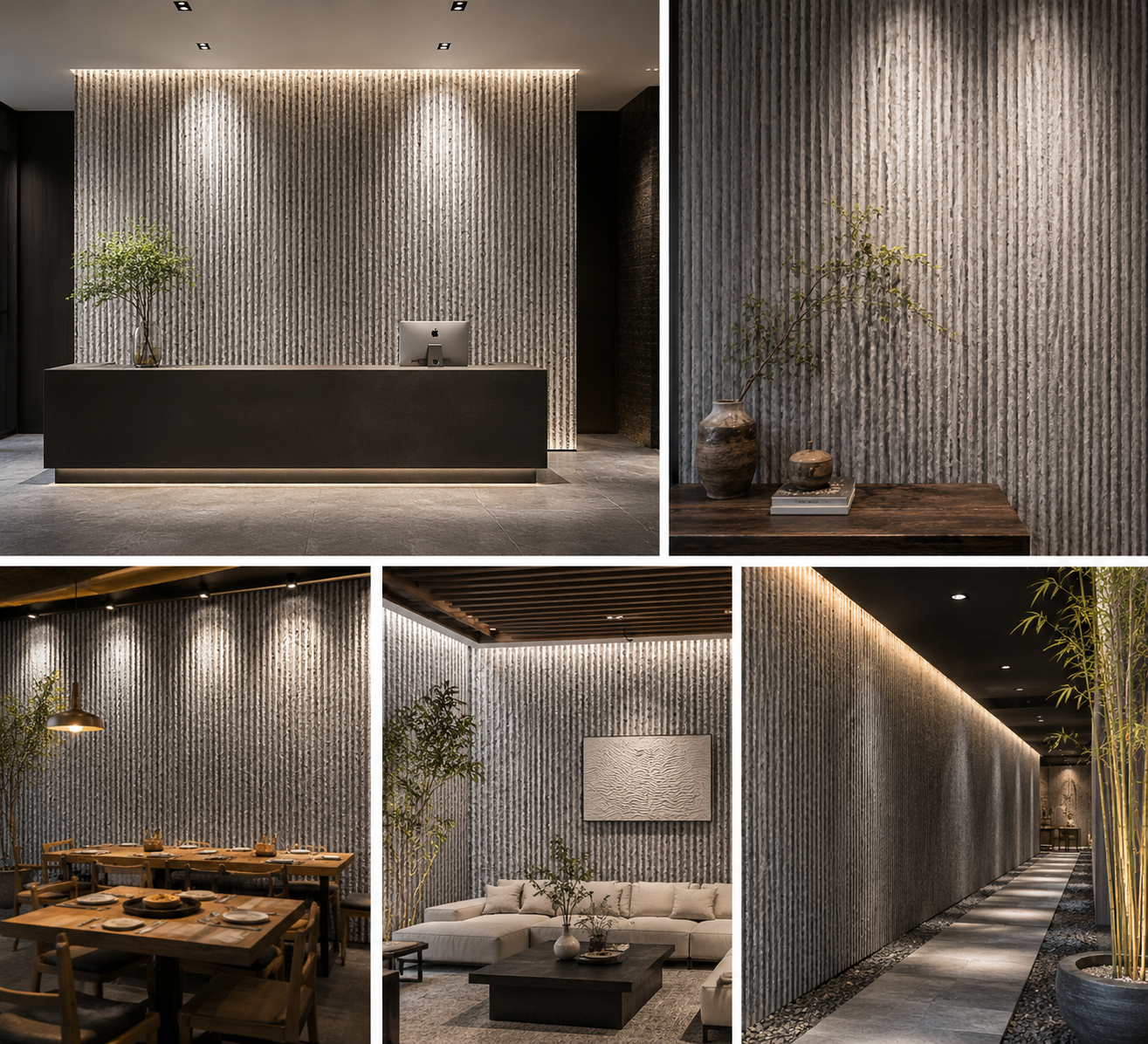 Realistic PU Stone Flowing Veneer Wall Panels Lightweight Easy DIY For Home Courtyard