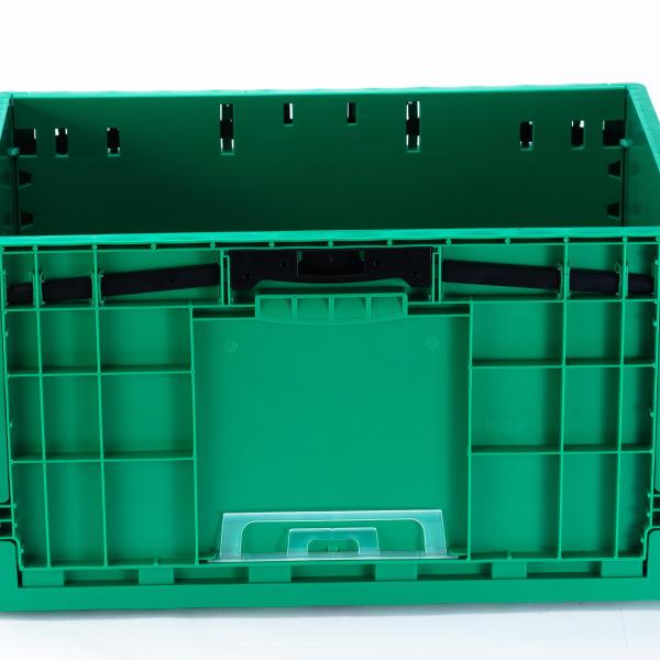 Customized Logo Foldable Green Plastic Circulation Basket for Stackable Organization