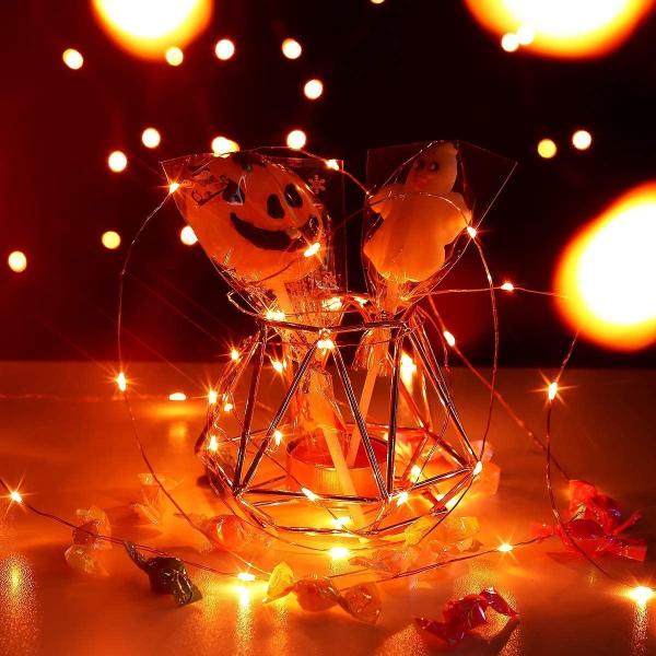 Orange Halloween Solar Powered Fairy Lights For Outdoor Yard Party Patio Decor