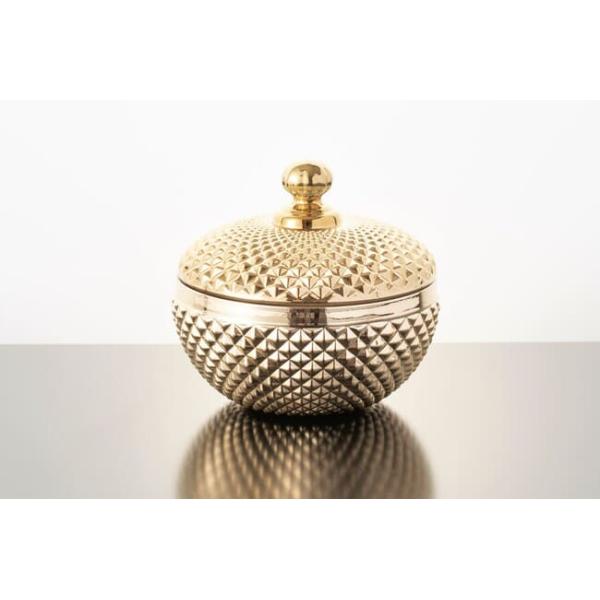 5 Ounces Mini Clear Glass Storage Jar Gold Plated Machine Pressed For Cube Sugar