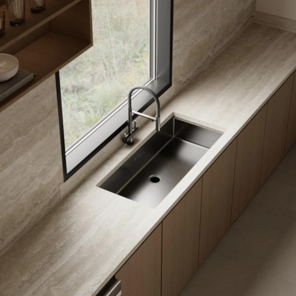 Kitchen Cabinet Supplier Handleless Wood Veneer Kitchen Cabinet