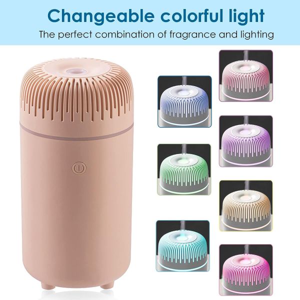 New USB Mini Portable Air Freshener Fragrance Aroma Perfume Essential Oil Humidifier Diffuser With 7 Colors Light for Car