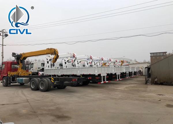 HOWO 6x4 10 Ton Folding Boom Truck Mounted Crane Engine 160hp - 290hp