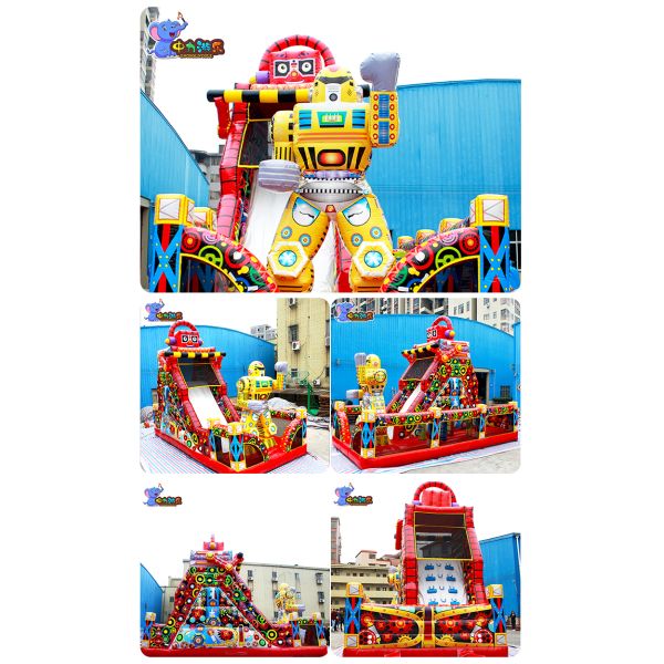 ISO9001 Hygienic Inflatable Water Slide Bouncing Castle For Garden Amusement Parks