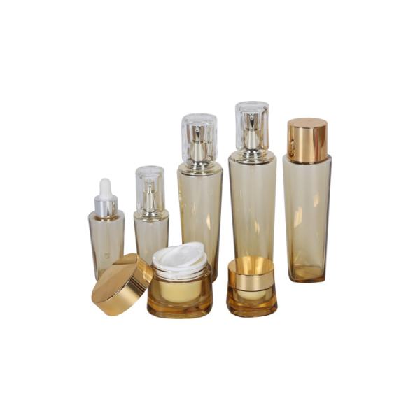 Бутылка тонера бутылки лосьона бутылки капельницы набора золота косметическая упаковывая пластиковая и акриловый опарник сливк 15/50g