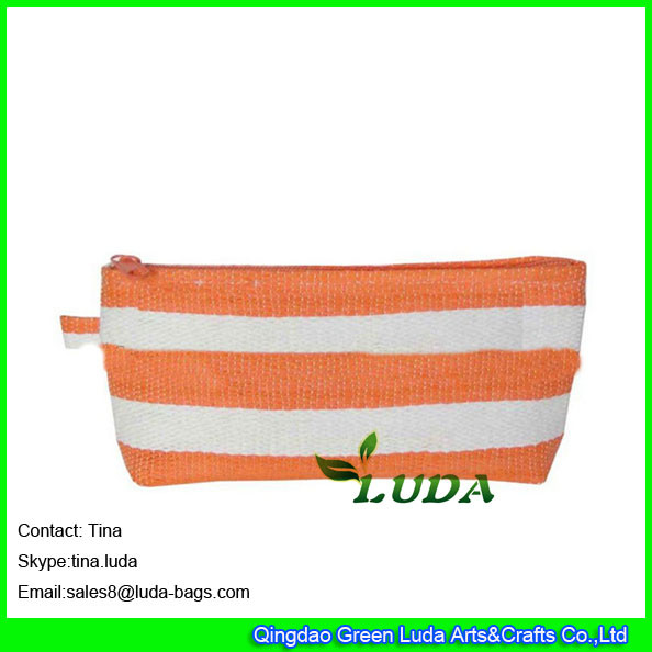 LUDA striped paper cloth cheap purses lady straw evening handbags