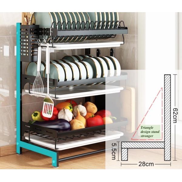 SGS Kitchenwares нержавеющей стали компакта 400*280*620mm организатор шкафа блюда 3 слоев