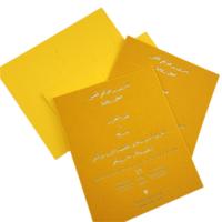 Carte d'argent en feuille d'estampage sur taille personnalisée Matériau de velours Finition brillante pour carte de remerciement