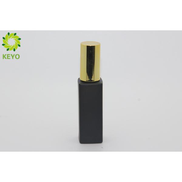 Matte Black Glass Liquid Foundation Packaging Bottle 30ml With Gold Pump Cap
