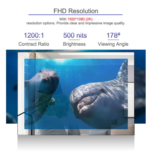Semi Outdoor LCD Digital Signage Smart Mirror Glass T/R 50%/50% LCD Display Capacitive Touch Screen