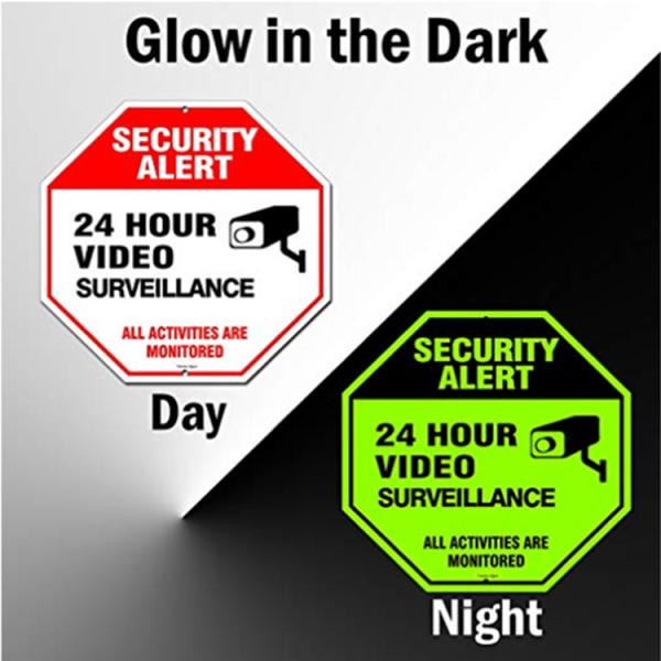 Rustfree Metal Aluminum Reflective Security Alert Sign 11.5inch Custom