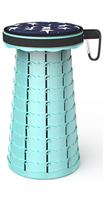 Retractable Folding Stool, Collapsible Telescoping Foldable Stool For Adults For Outdoor Fishing Hiking Gardenin